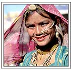 Indian girl wearing silver Jewelery